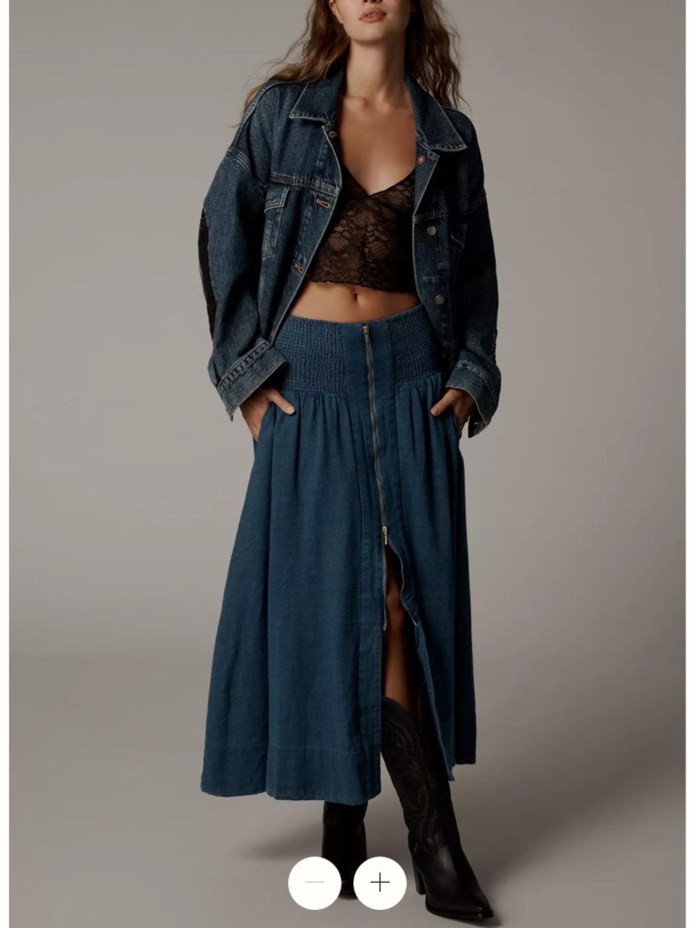 Maeve The Tommie Zip-Front Midi Skirt